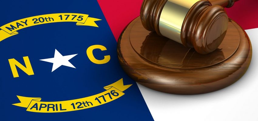 image of gavel and North Carolina flag